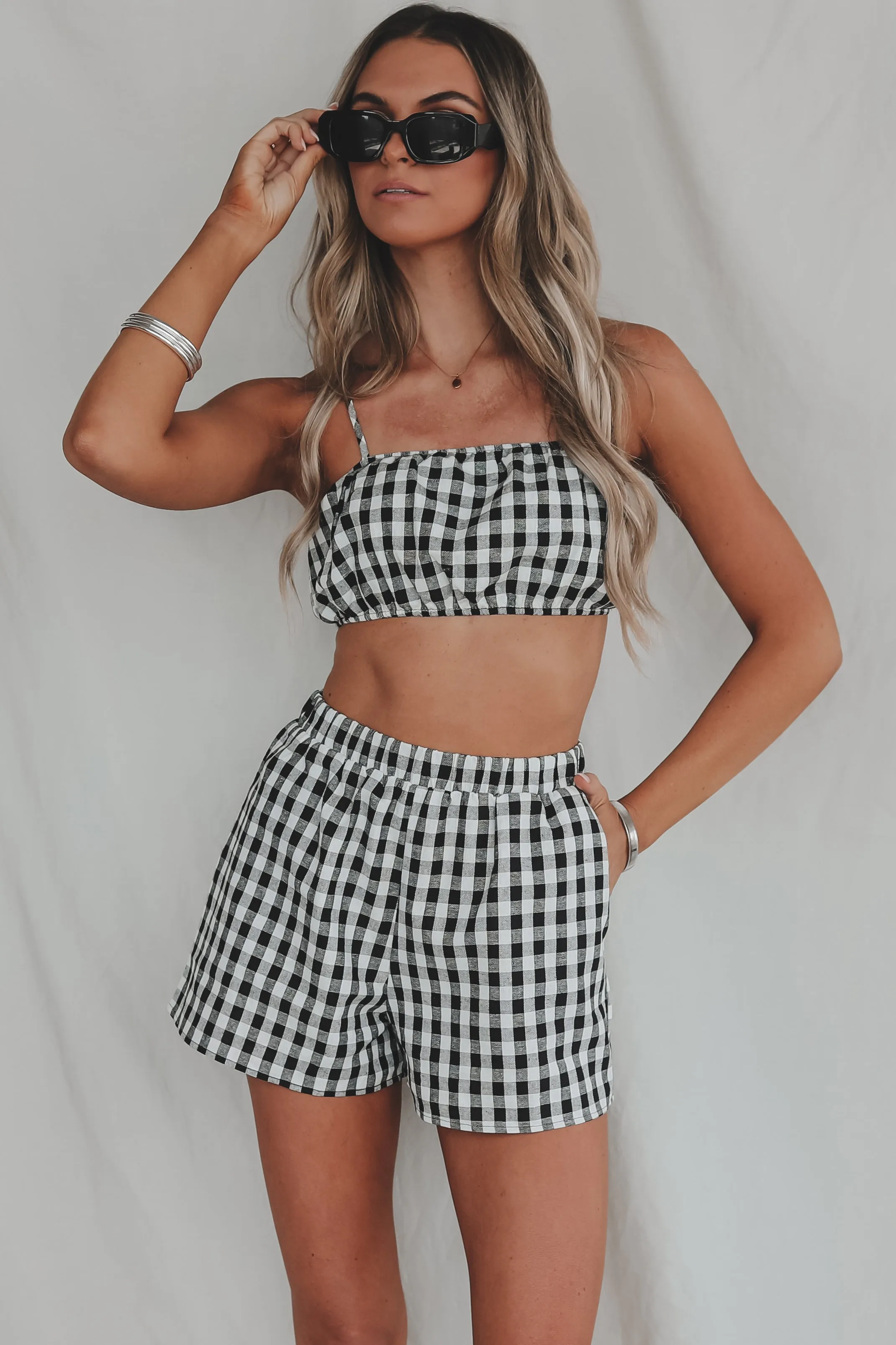 A Walking Stunner Gingham Crop Top sold by Amazing Lace product image thumbnail 2