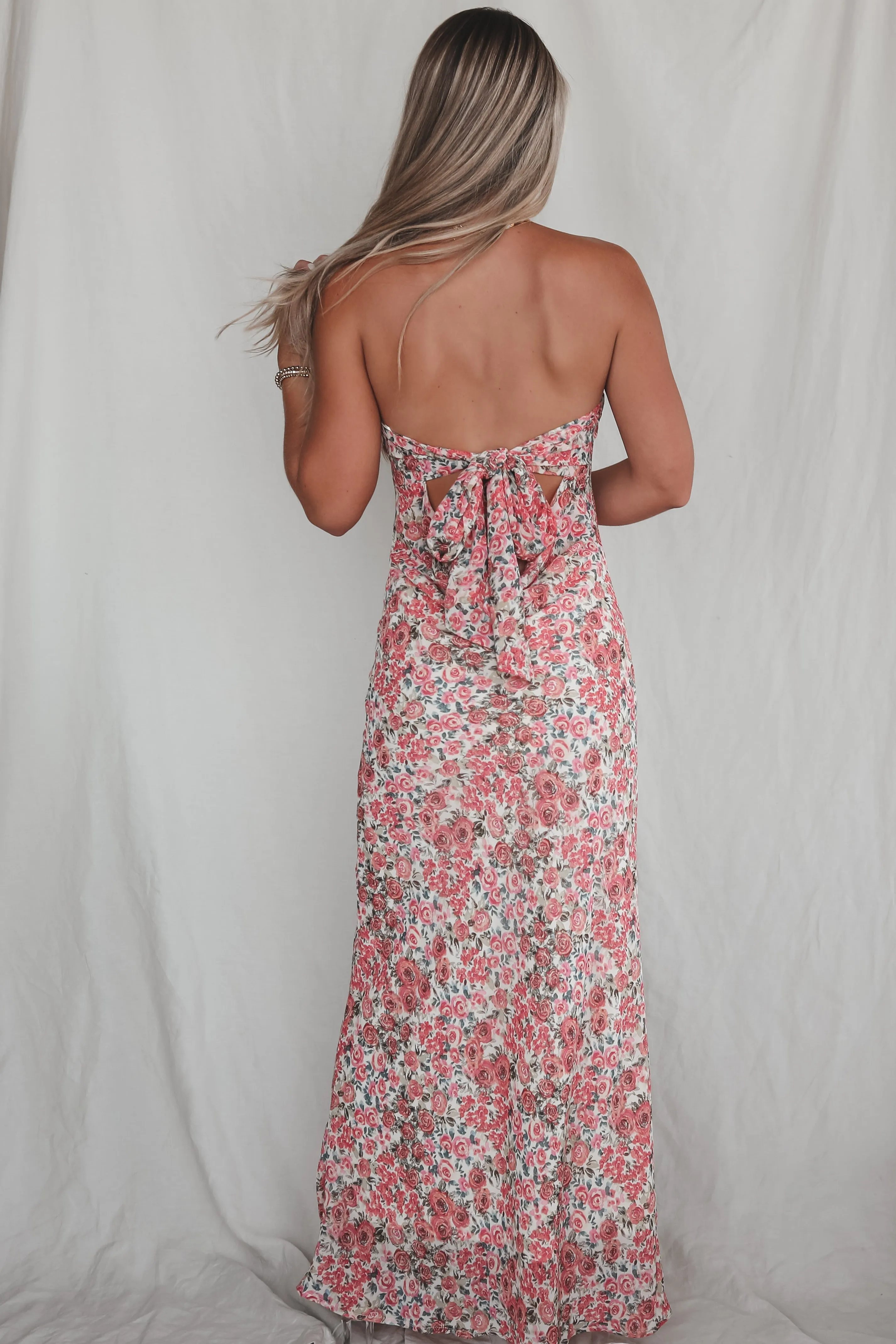 DEAL Formally Invited Pink Floral Strapless Maxi Dress sold by Amazing Lace product image thumbnail 3