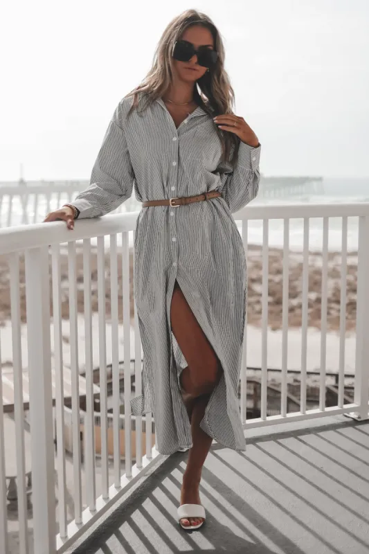 DEAL The Hamptons Called Striped Button Down Dress sold by Amazing Lace