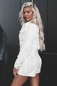 A Match Made In Heaven Denim Fringe Romper sold by Amazing Lace