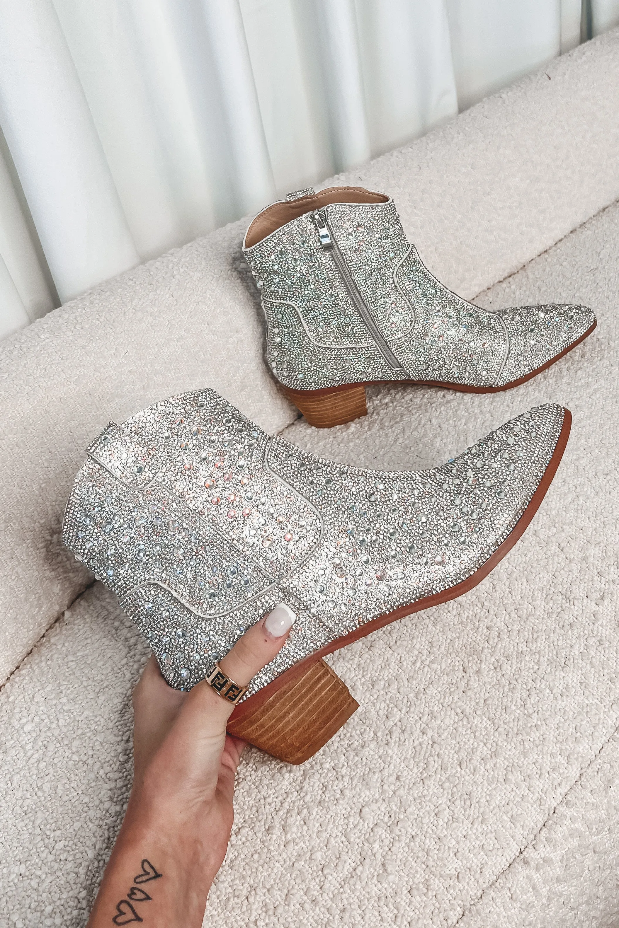 Started With A Little Sparkle Short Rhinestone Boots sold by Amazing Lace product image thumbnail 2