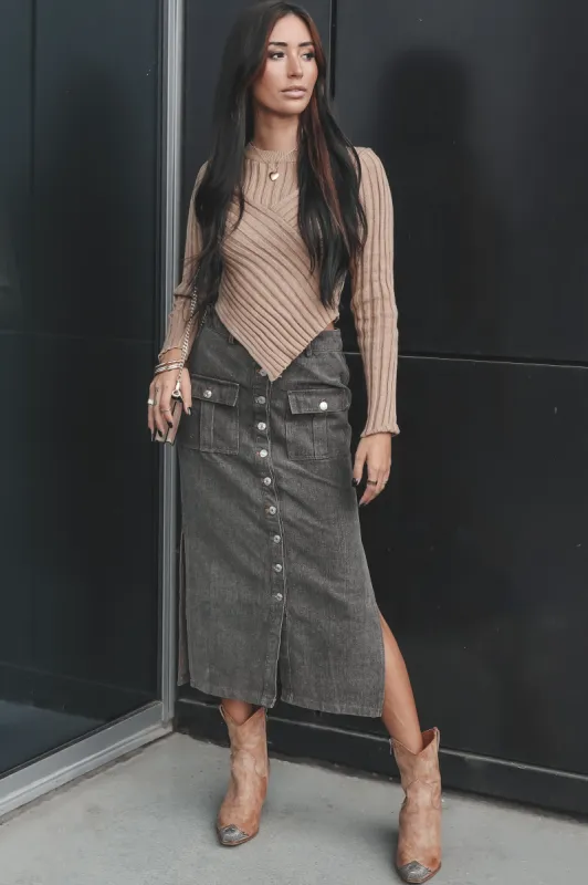 DEAL Wearing This All The Time Button Up Maxi Skirt sold by Amazing Lace