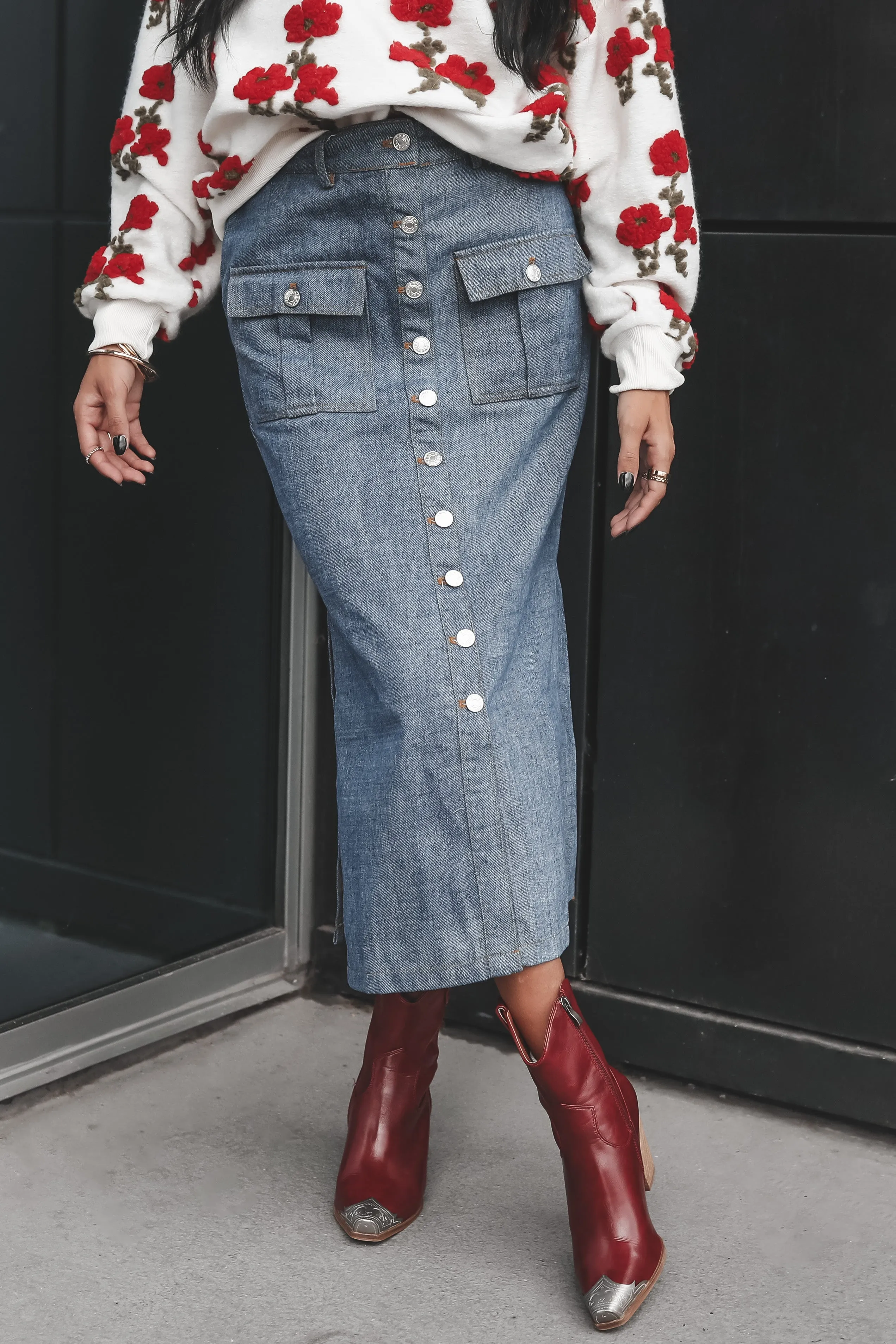 DEAL Wearing This All The Time Button Up Maxi Skirt sold by Amazing Lace product image thumbnail 5