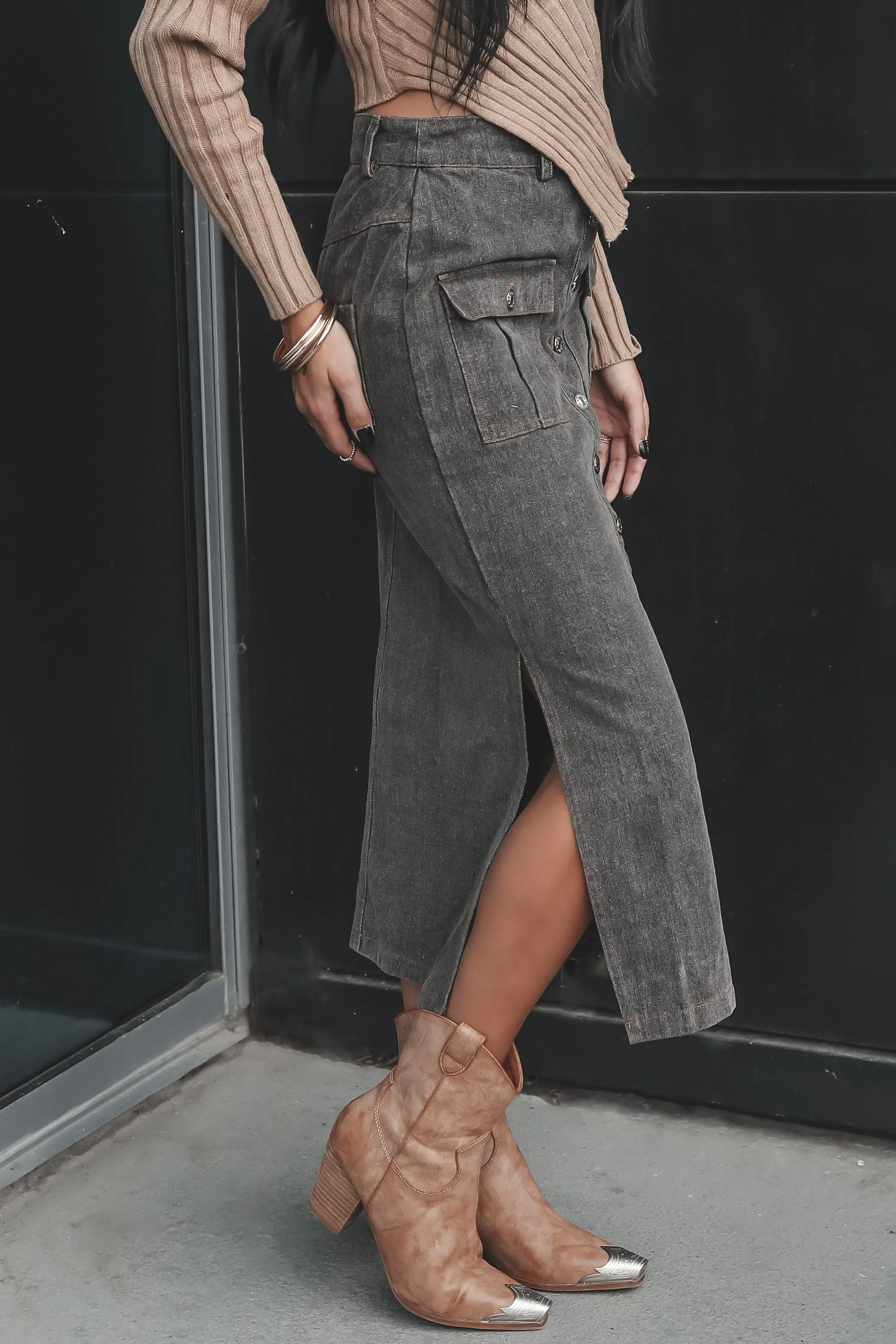 DEAL Wearing This All The Time Button Up Maxi Skirt sold by Amazing Lace product image thumbnail 2