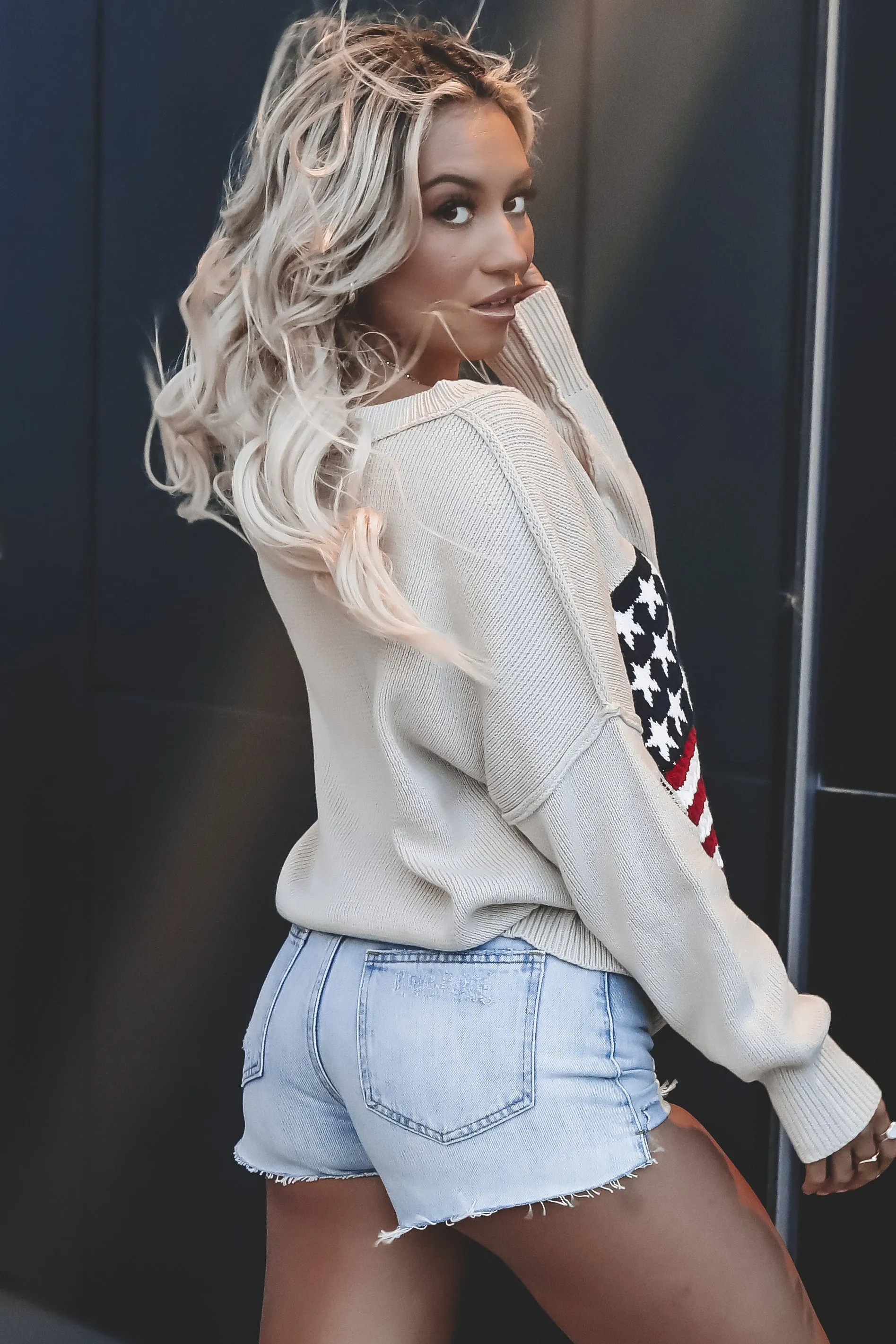 All For Fashion American Flag Sweater sold by Amazing Lace product image thumbnail 3