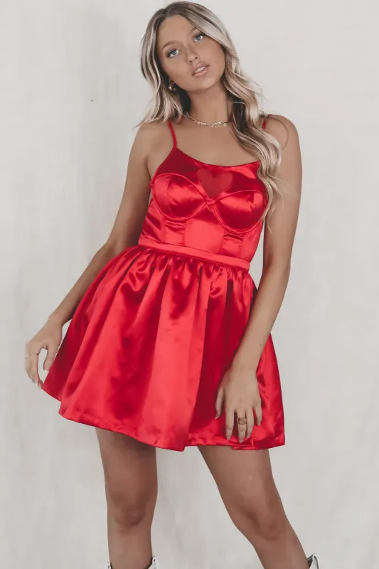 DEAL FOR LOVE & LEMONS Heart Red Lauren Mini Dress sold by Amazing Lace