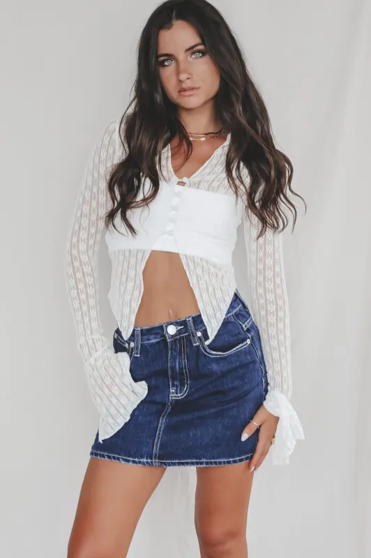 DEAL Heavenly Dainty White Lace Top Long Sleeve Top sold by Amazing Lace