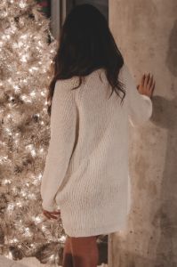 HOLIDAY DEAL 55% OFF 🎅🎄  COZY UP TO YOU You Cream Turtleneck Sweater Dress sold by Amazing Lace