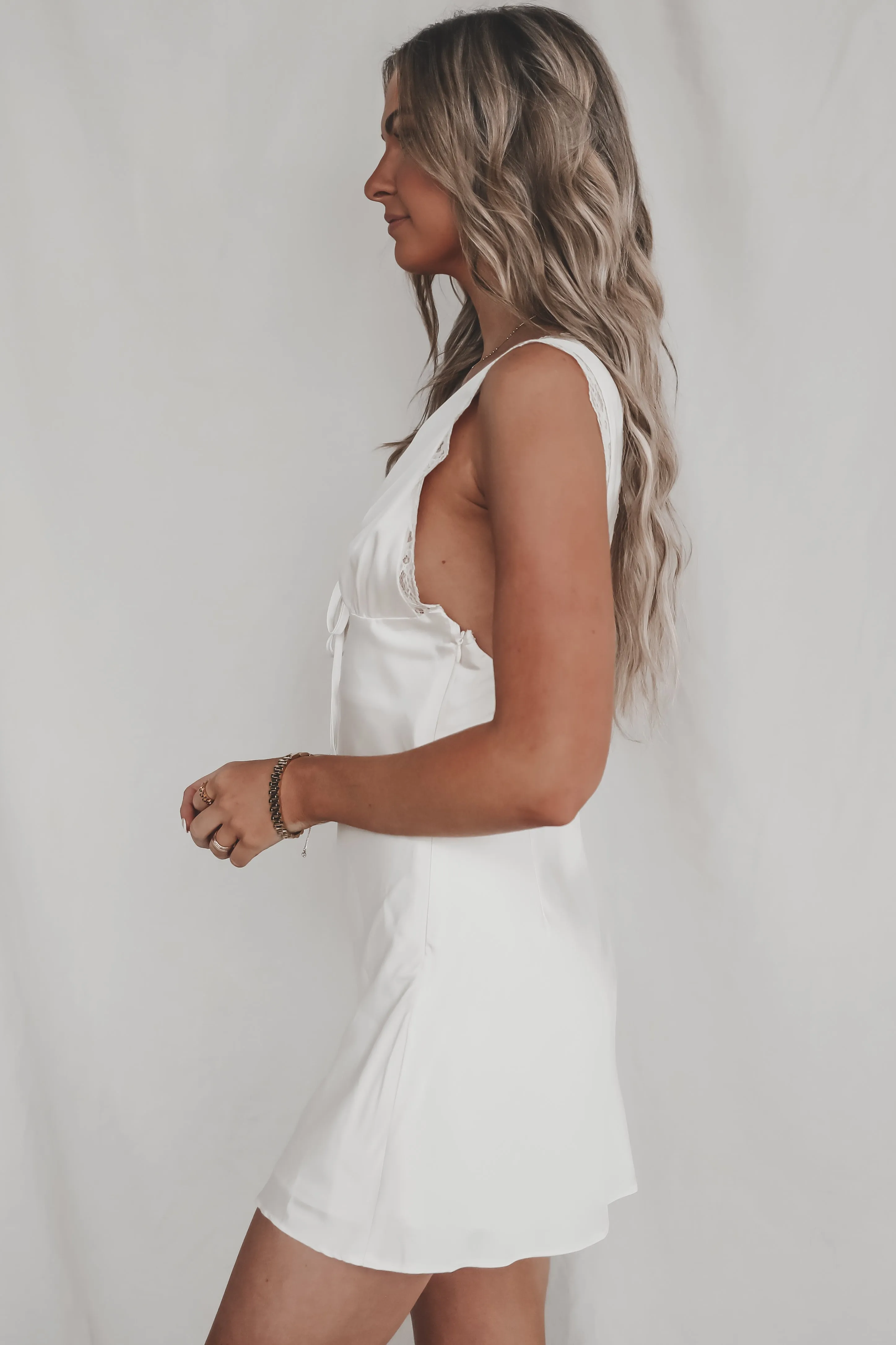 DEAL This Night Is About You Ivory Satin Mini Dress sold by Amazing Lace product image thumbnail 5