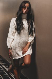 HOLIDAY DEAL 55% OFF 🎅🎄  COZY UP TO YOU You Cream Turtleneck Sweater Dress sold by Amazing Lace