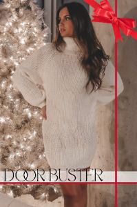 HOLIDAY DEAL 55% OFF 🎅🎄  COZY UP TO YOU You Cream Turtleneck Sweater Dress sold by Amazing Lace