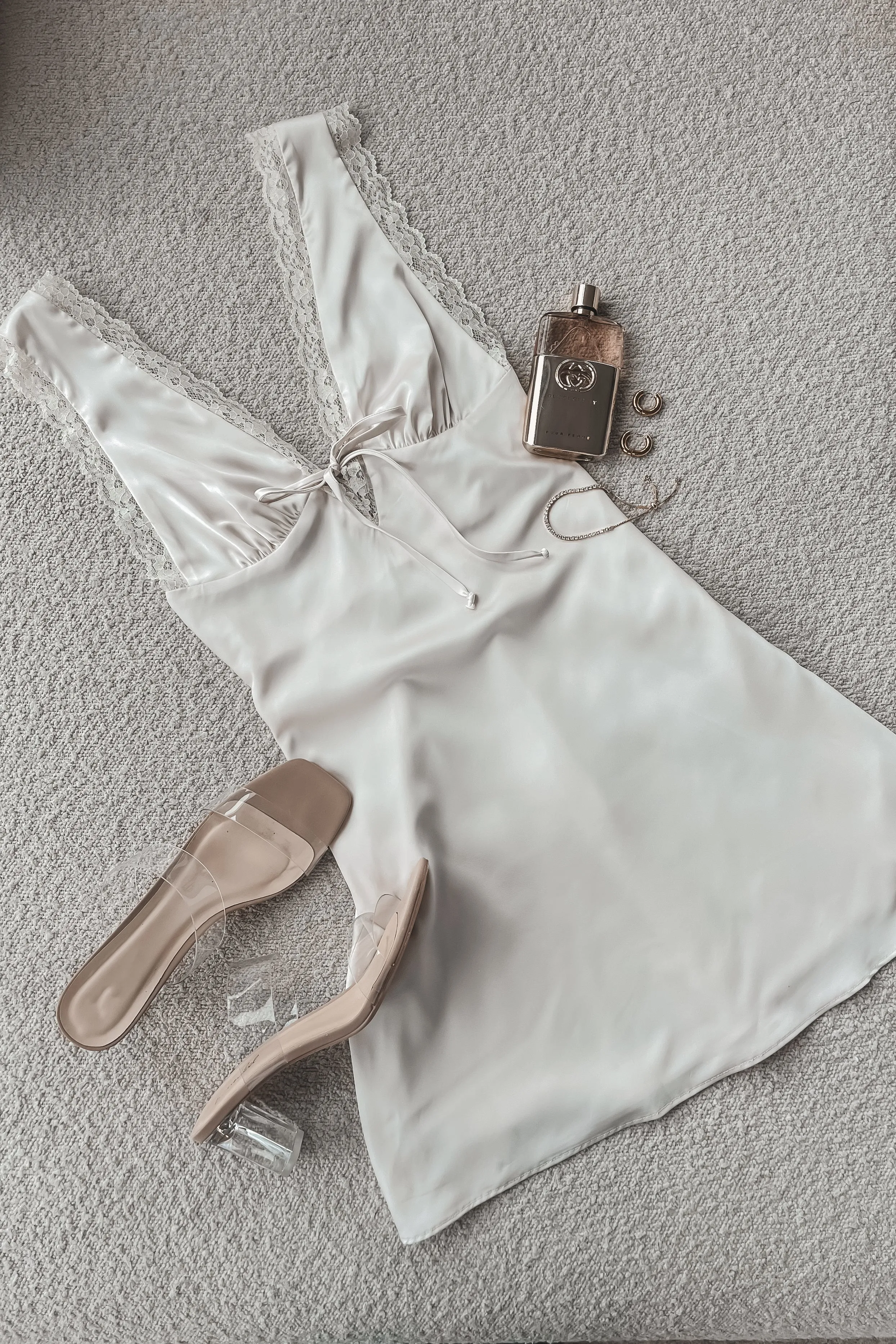 DEAL This Night Is About You Ivory Satin Mini Dress sold by Amazing Lace product image thumbnail 2