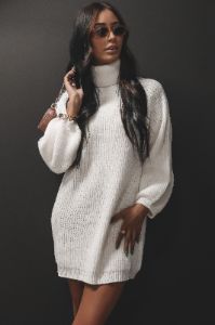 HOLIDAY DEAL 55% OFF 🎅🎄  COZY UP TO YOU You Cream Turtleneck Sweater Dress sold by Amazing Lace
