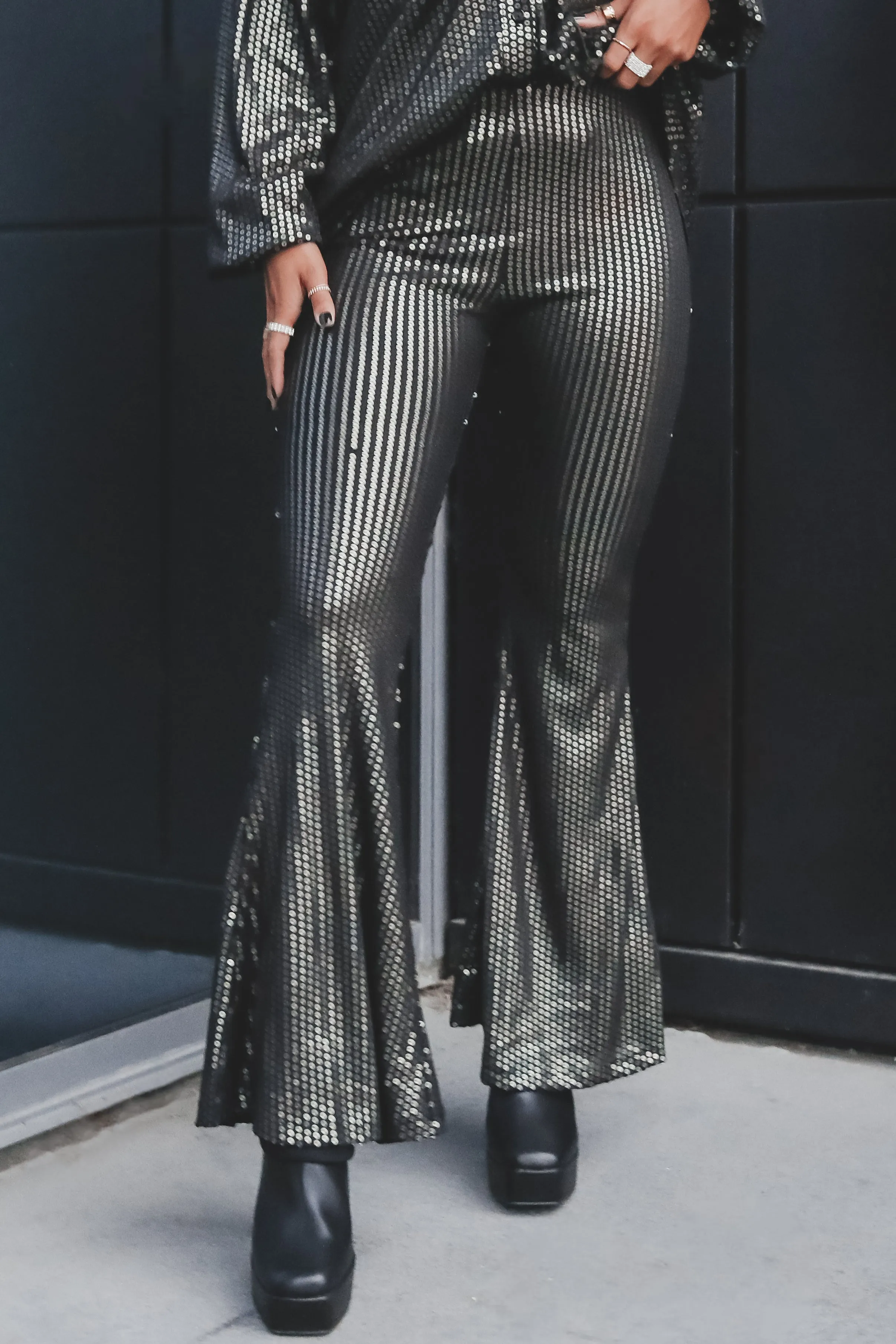 DEAL Light Up The Whole Room Sequin Flare Bell Bottoms sold by Amazing Lace product image thumbnail 2