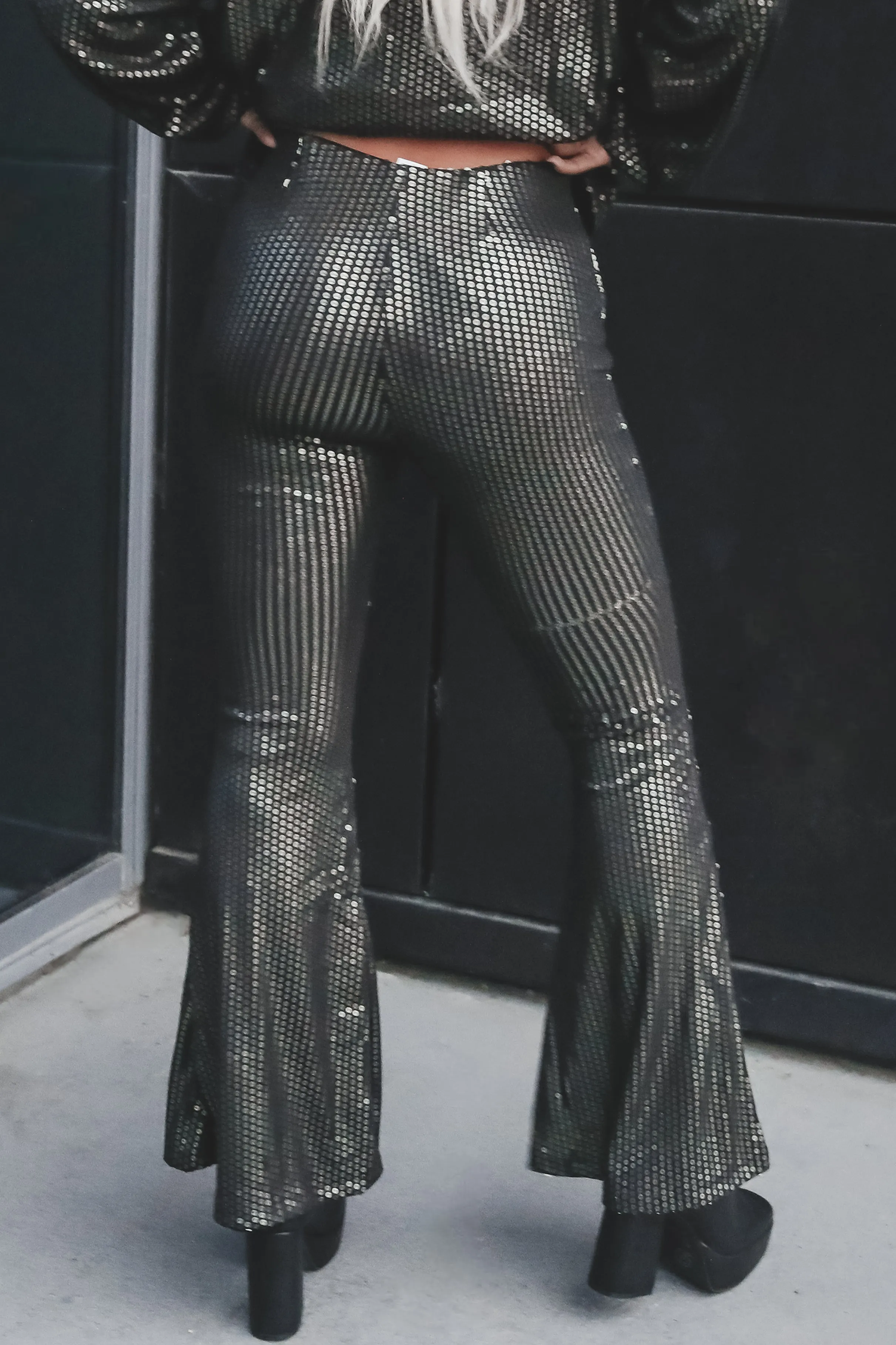 DEAL Light Up The Whole Room Sequin Flare Bell Bottoms sold by Amazing Lace product image thumbnail 5