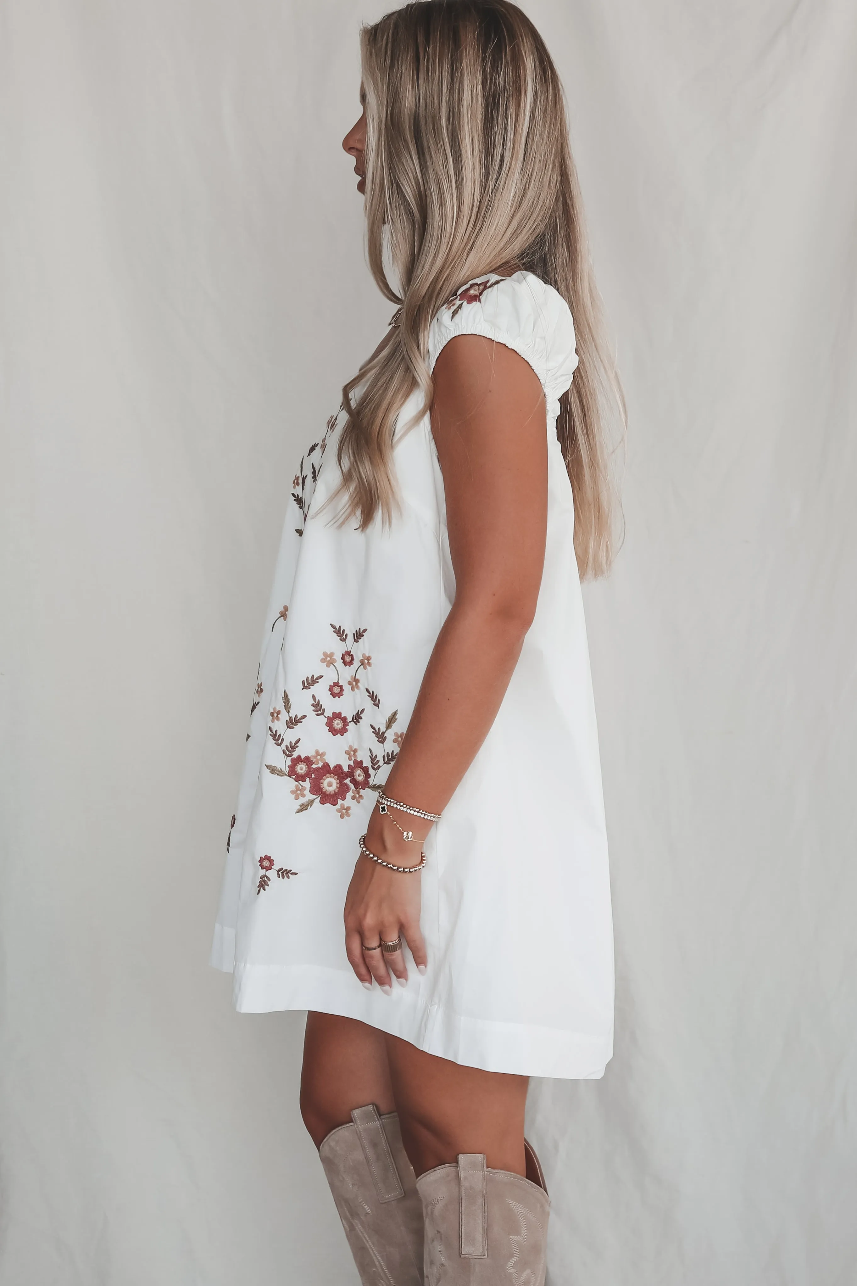 DEAL A Good Feeling About This White Floral Embroidered Mini Dress sold by Amazing Lace product image thumbnail 3