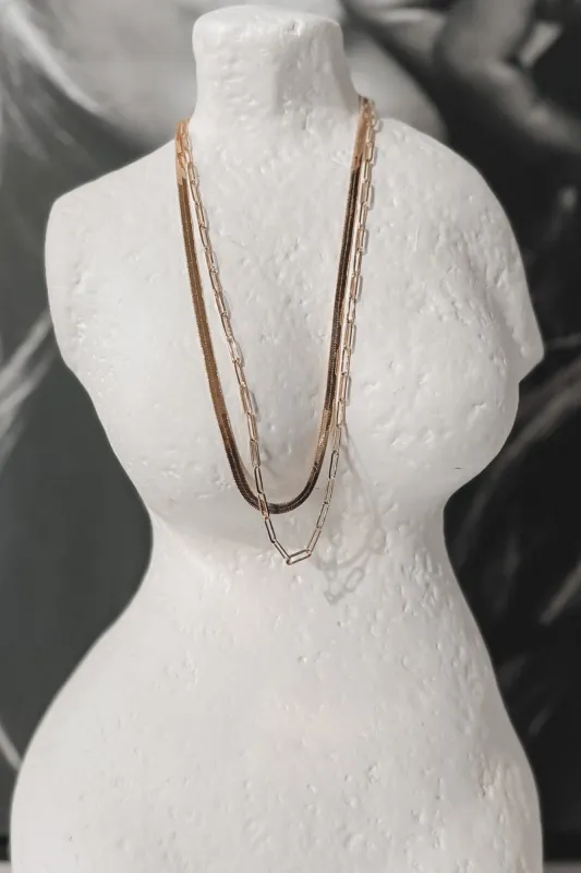 DEAL A Touch Of Gold Double Gold Chain Necklace sold by Amazing Lace