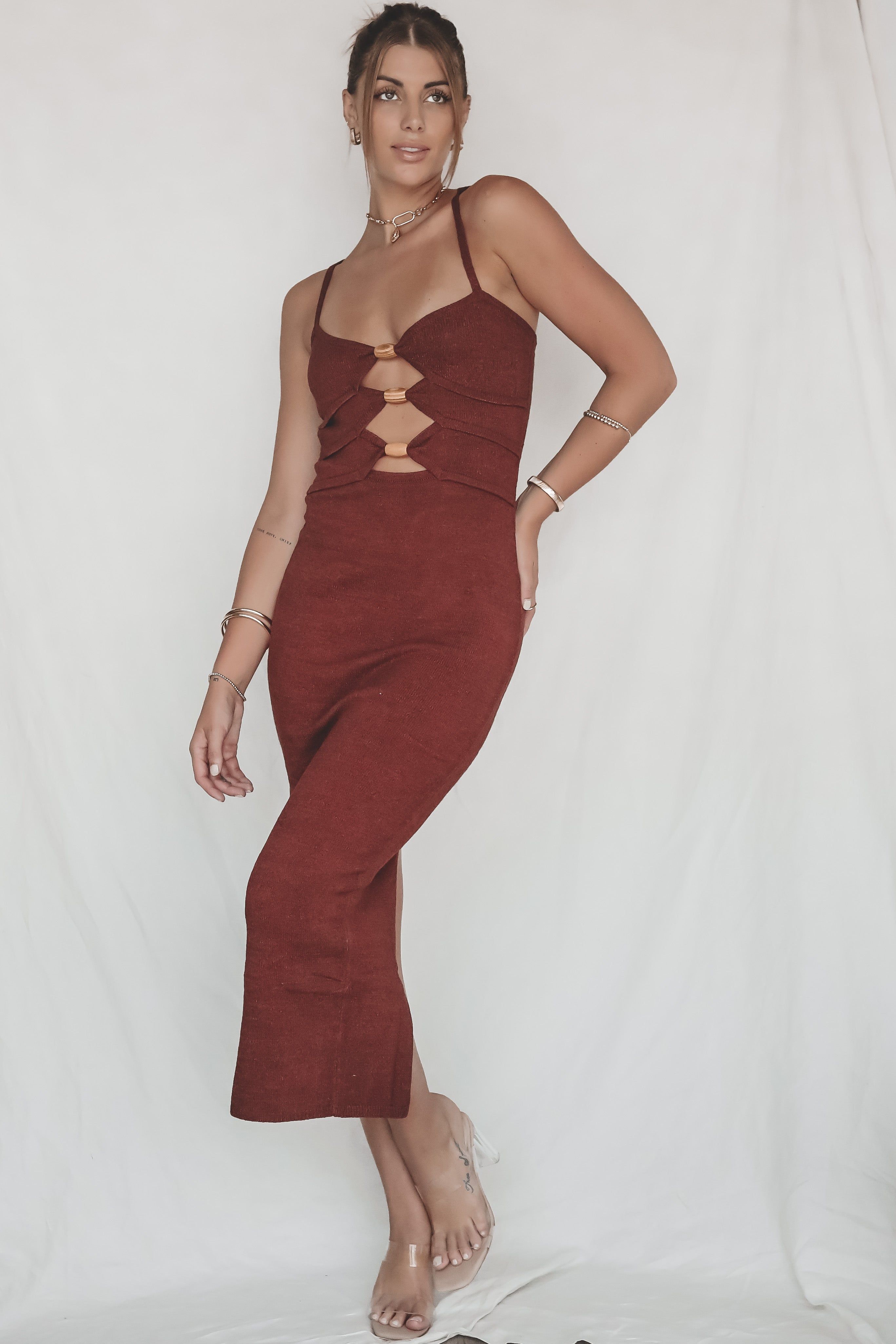 Chilly Date Night Chocolate Maxi Dress sold by Amazing Lace product image thumbnail 5