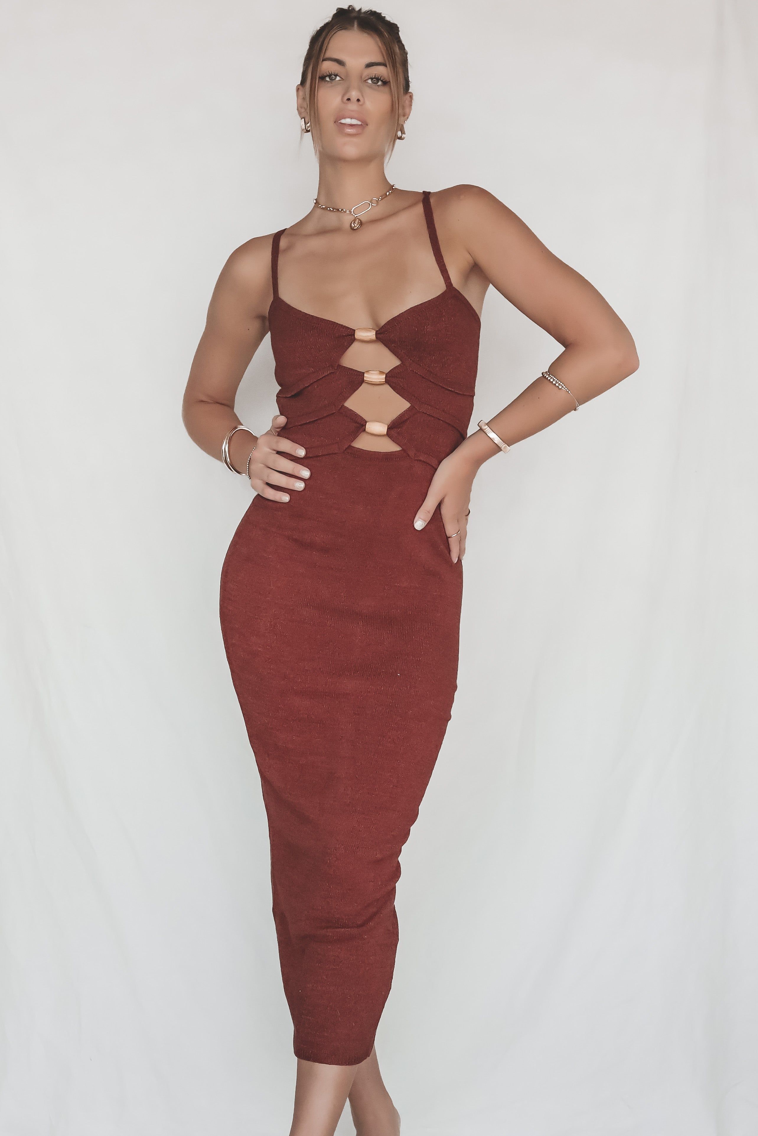 Chilly Date Night Chocolate Maxi Dress sold by Amazing Lace product image thumbnail 2