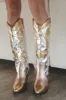 DEAL Sassy Cowgirl Gold & Silver Metallic Western Boots sold by Amazing Lace