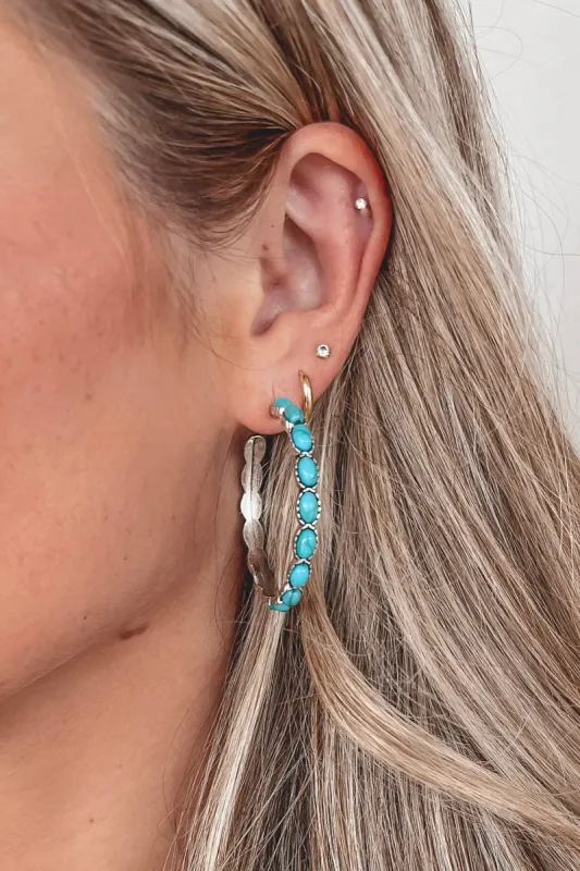 Talk Jewelry To Me Turquoise Hoop Earrings sold by Amazing Lace