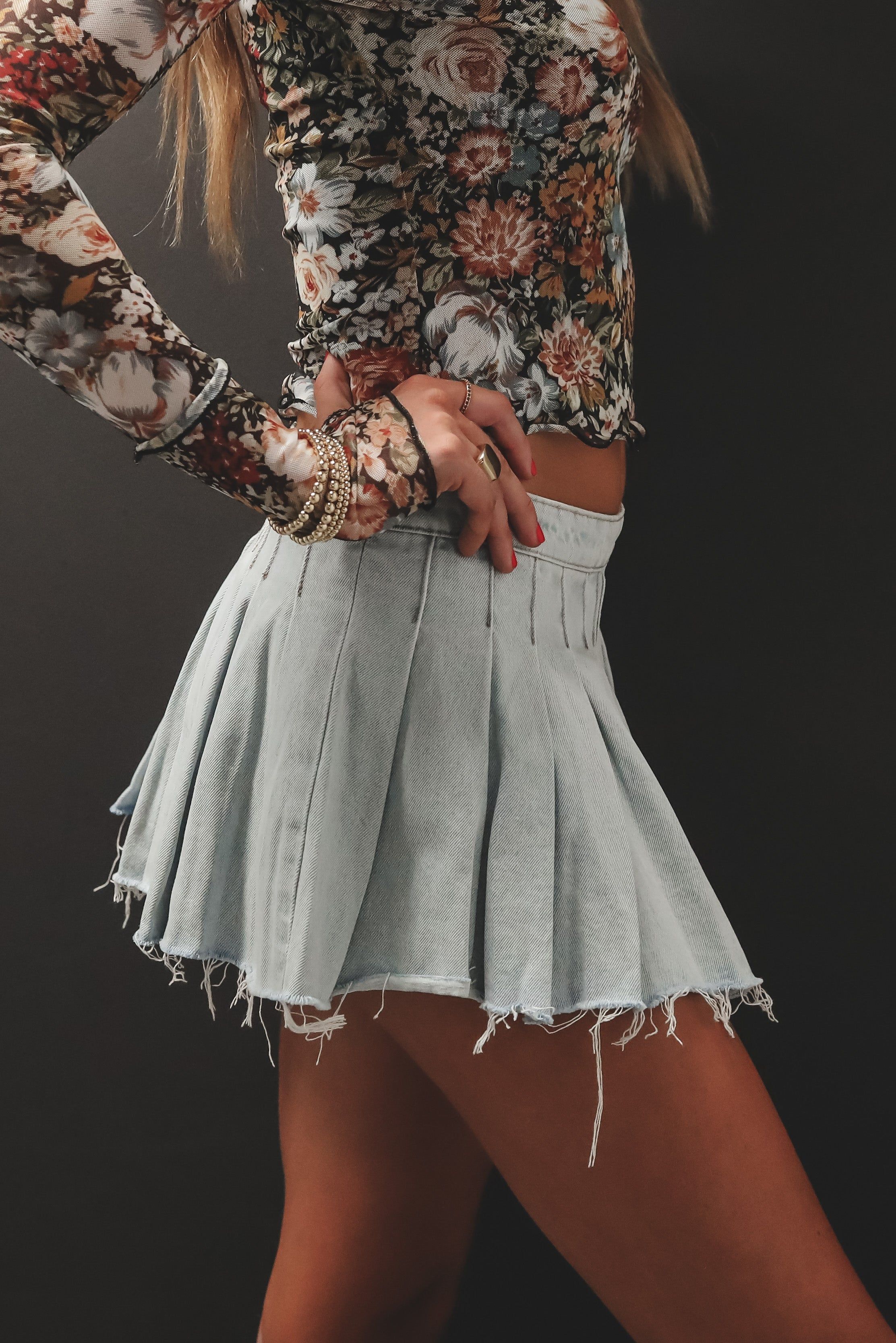 Let's Have A Day Low Rise Denim Mini Skirt sold by Amazing Lace product image thumbnail 2