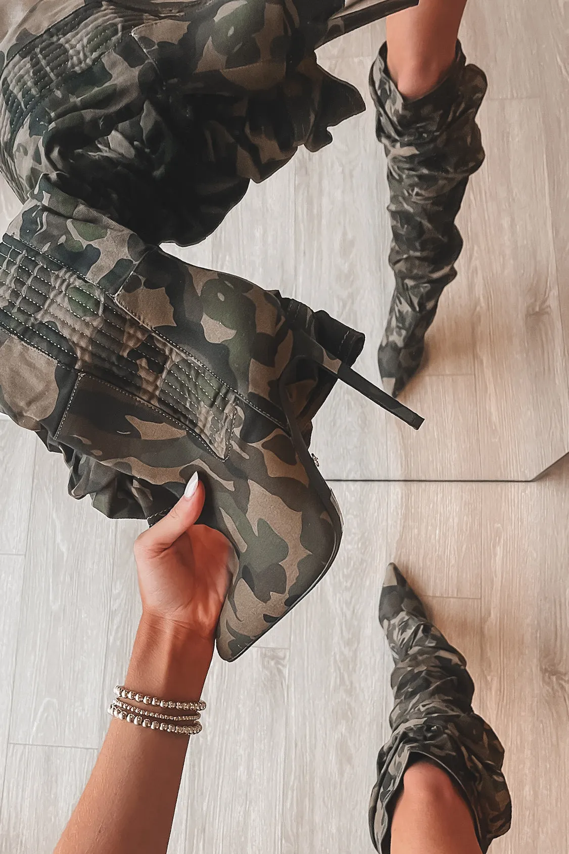 DEAL Bringing The Attitude Camo Stilleto Boot sold by Amazing Lace