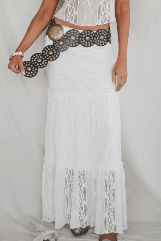 Feelling The Love White Lace Maxi Skirt sold by Amazing Lace