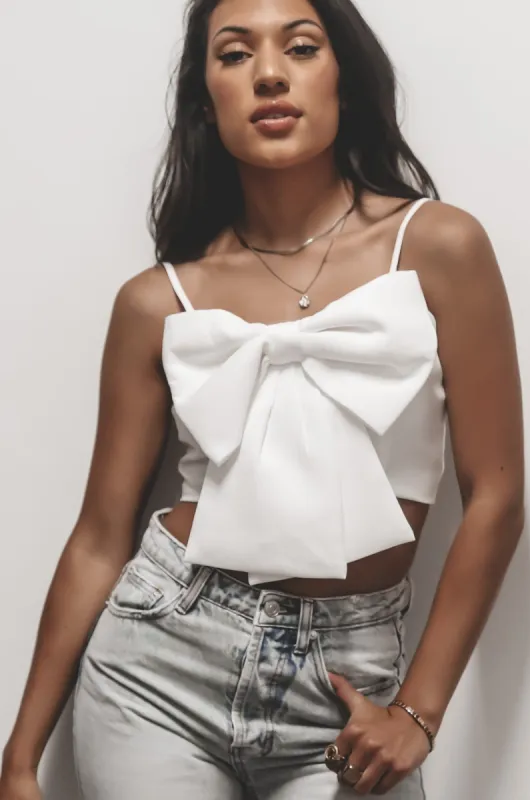 Wrapped Up In A Bow White Top sold by Amazing Lace