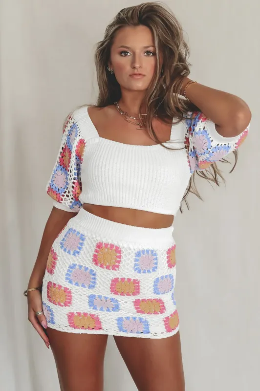 Sweet Sweet Summertime Crochet Knit Crop Top sold by Amazing Lace
