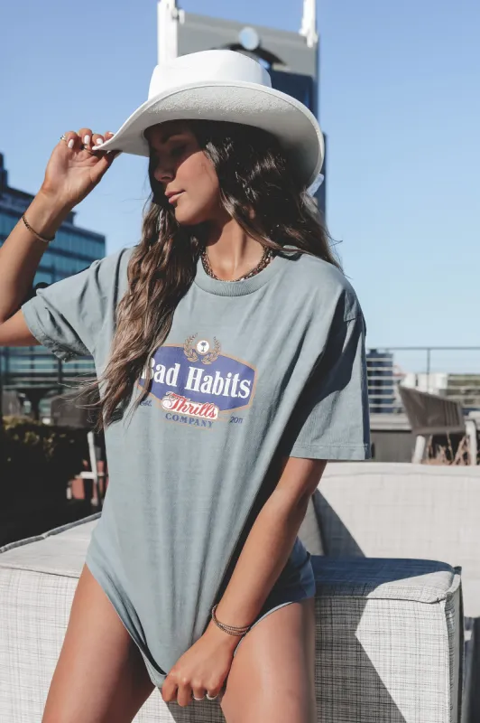 THRILLS Bad Habits Die Hard Merch Fit Tee sold by Amazing Lace