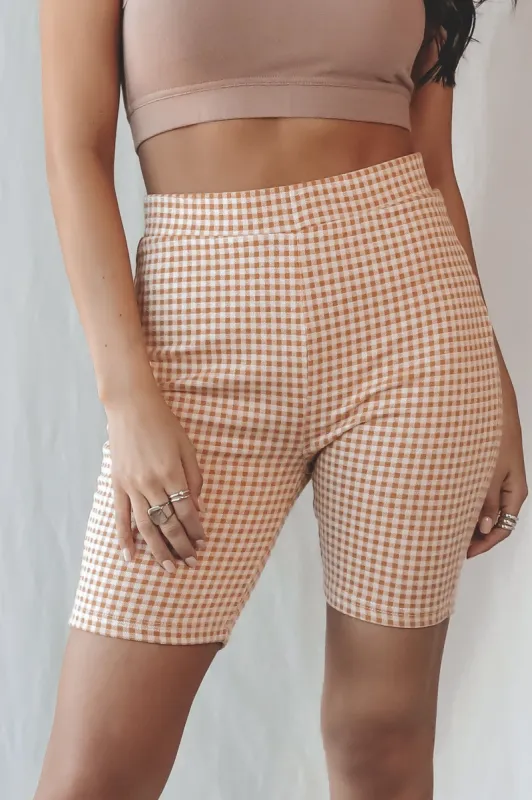 Go Team Gingham Biker Shorts sold by Amazing Lace