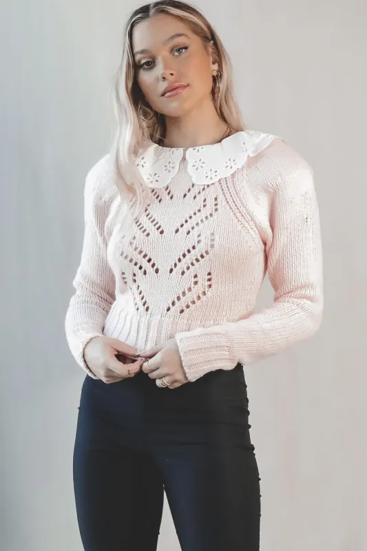 FOR LOVE & LEMONS Stacy Pink Sweater sold by Amazing Lace