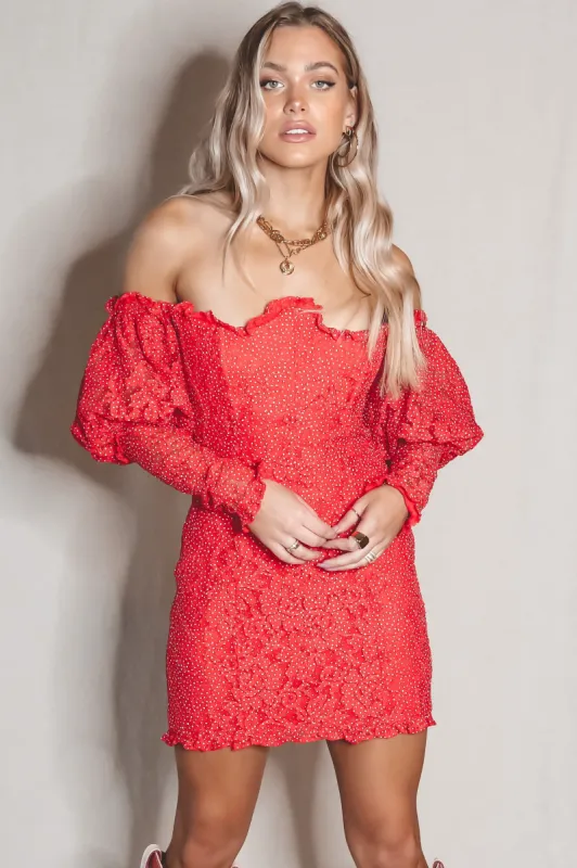 FOR LOVE & LEMONS Clarisse Off The Shoulder Mini Dress sold by Amazing Lace