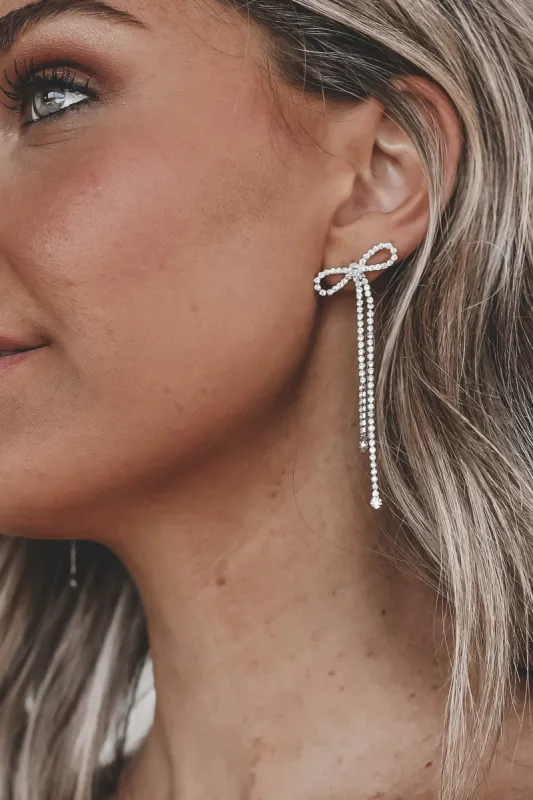 A Pretty Little Bow Ribbon Studded Earrings sold by Amazing Lace