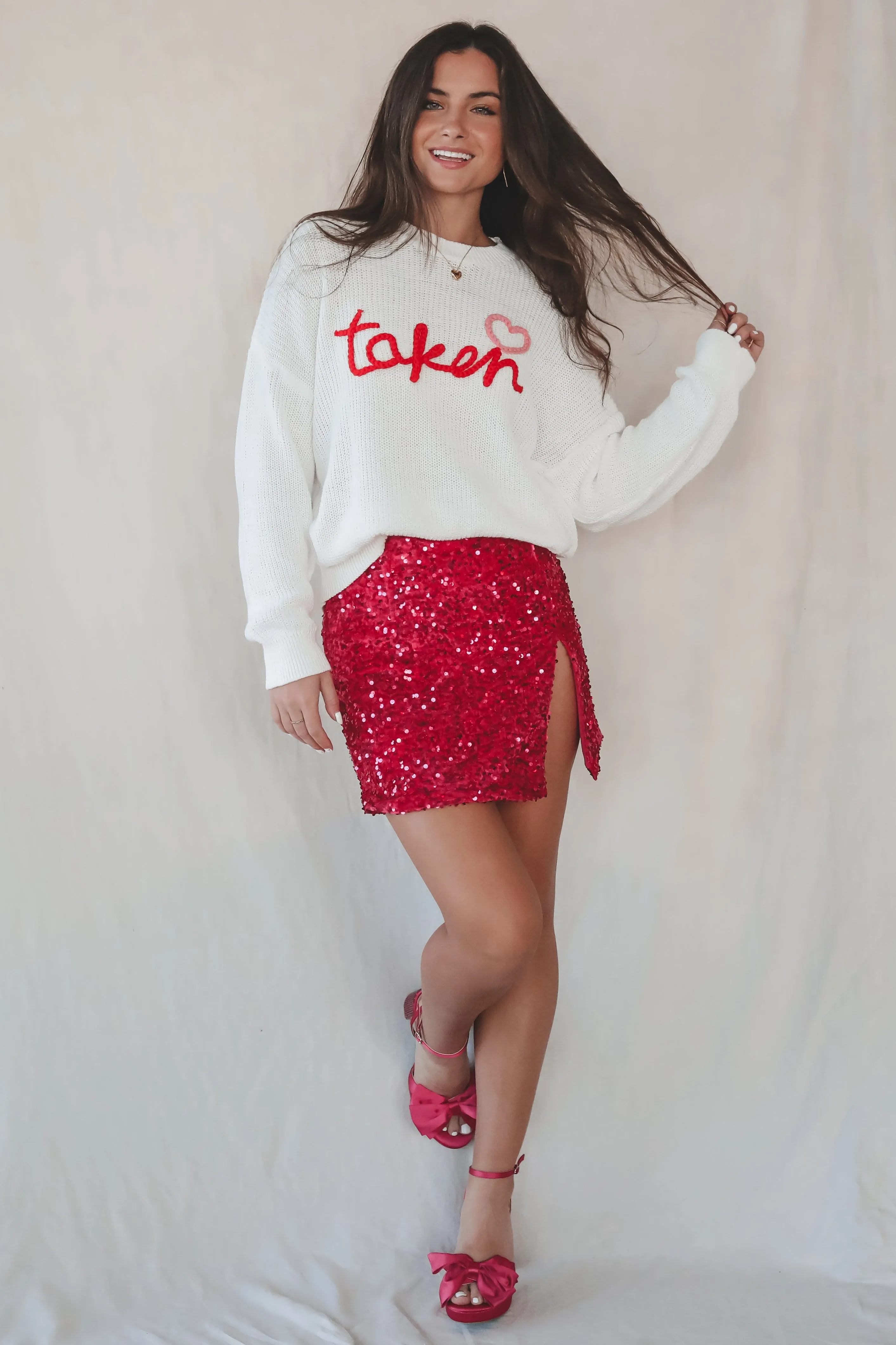 A Moment For The Sequin High Slit Mini Skirt sold by Amazing Lace product image thumbnail 5