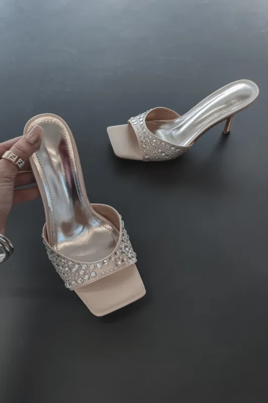 Caught Your Stare Jeweled Slip On Heels sold by Amazing Lace