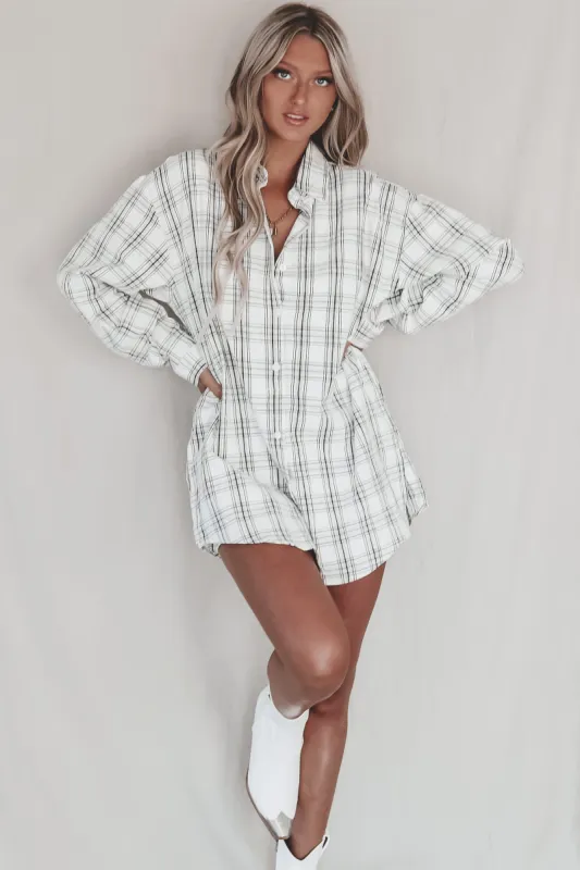 DEAL Cute Girl Cute Oversized Flannel Romper sold by Amazing Lace