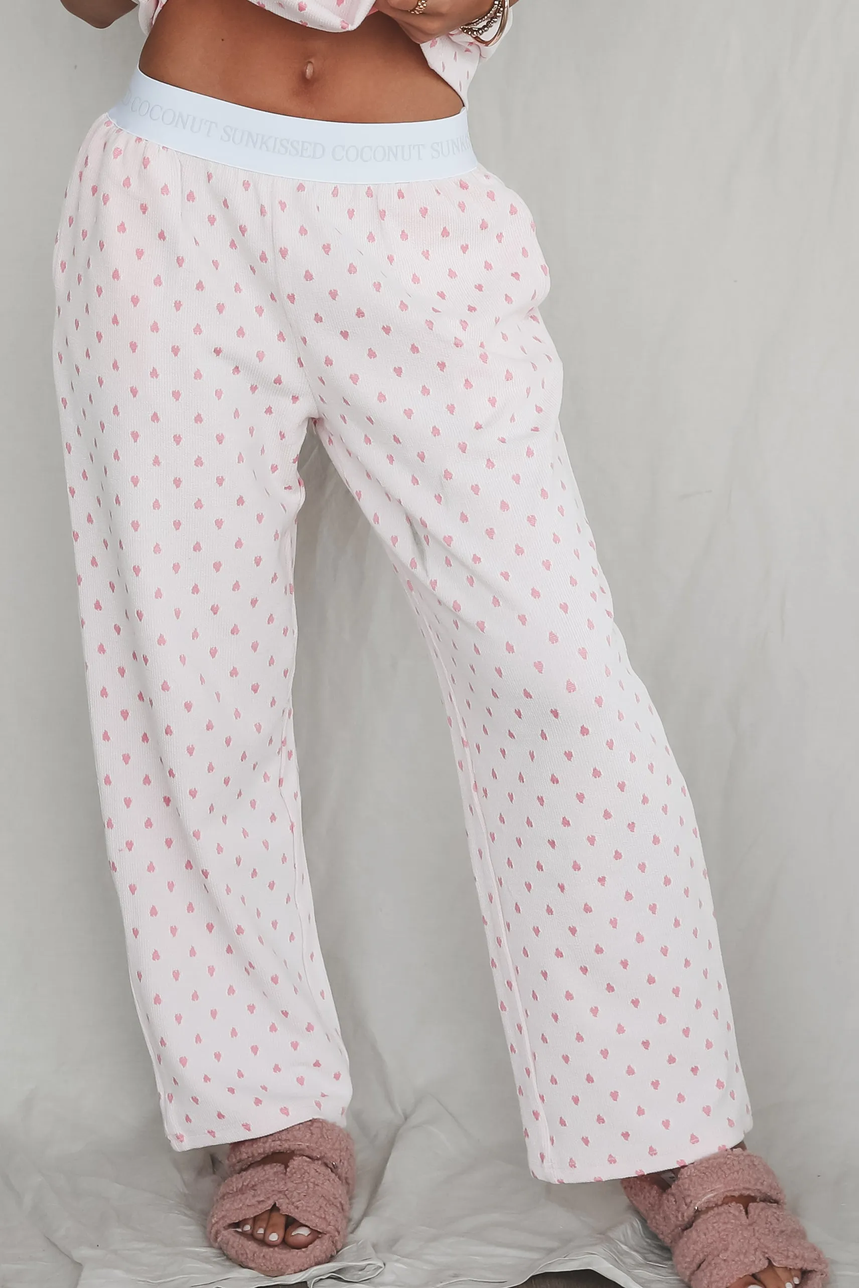 DEAL Pretty In Sleep Pink Heart PJ Pants sold by Amazing Lace