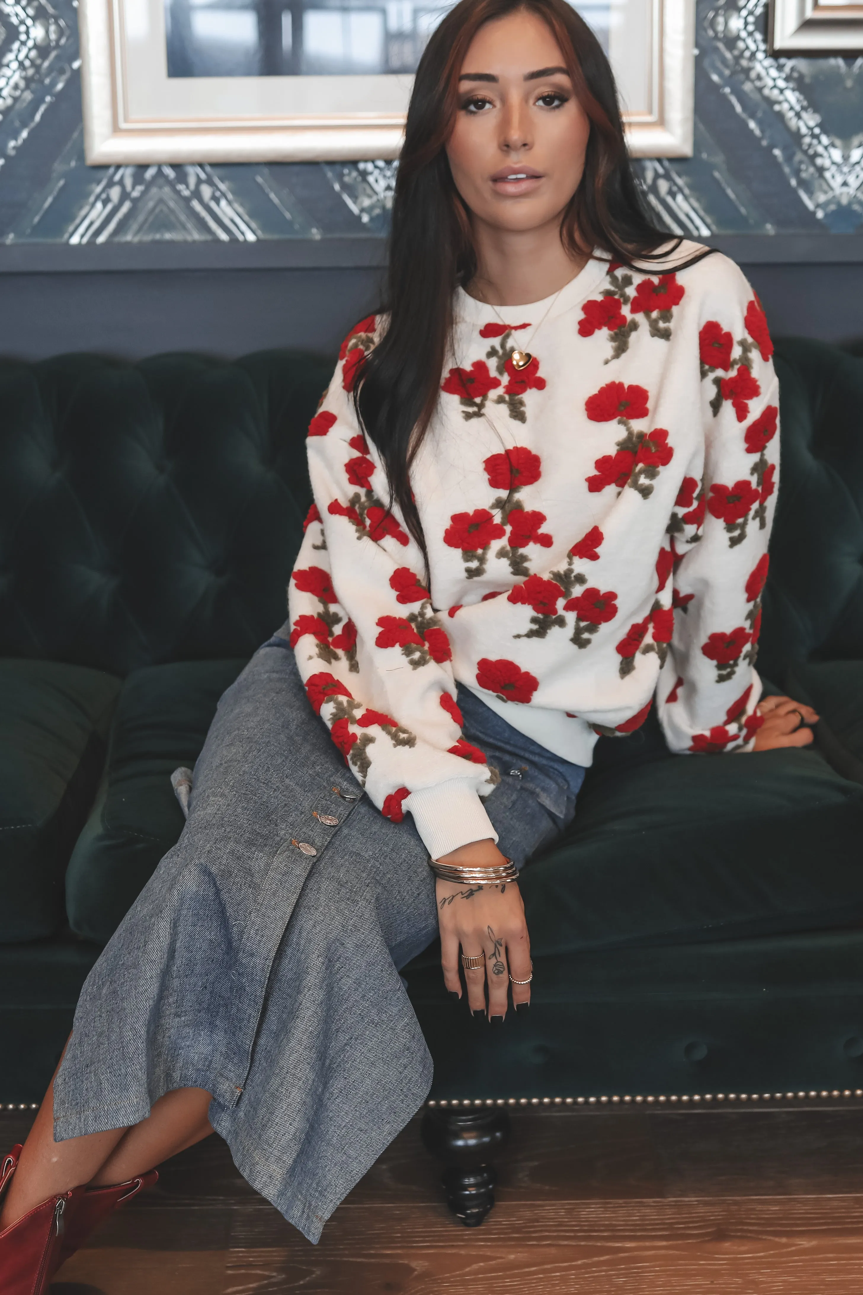 DEAL I Will Always Pick You Ivory Floral Sweater sold by Amazing Lace product image thumbnail 4