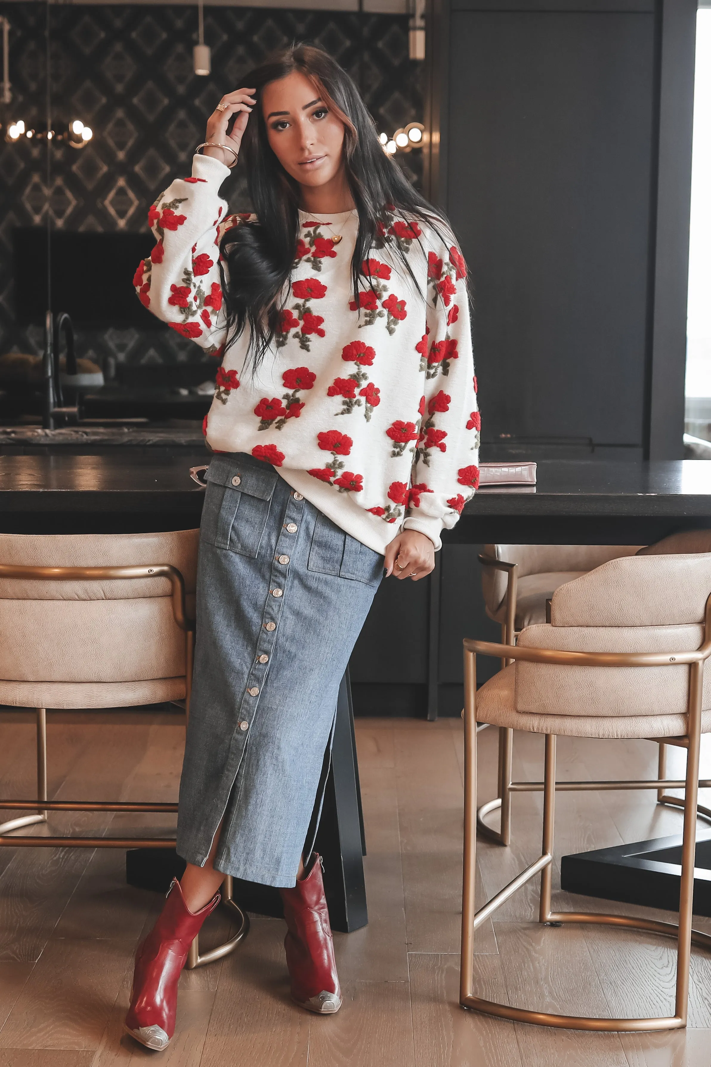 DEAL I Will Always Pick You Ivory Floral Sweater sold by Amazing Lace product image thumbnail 5