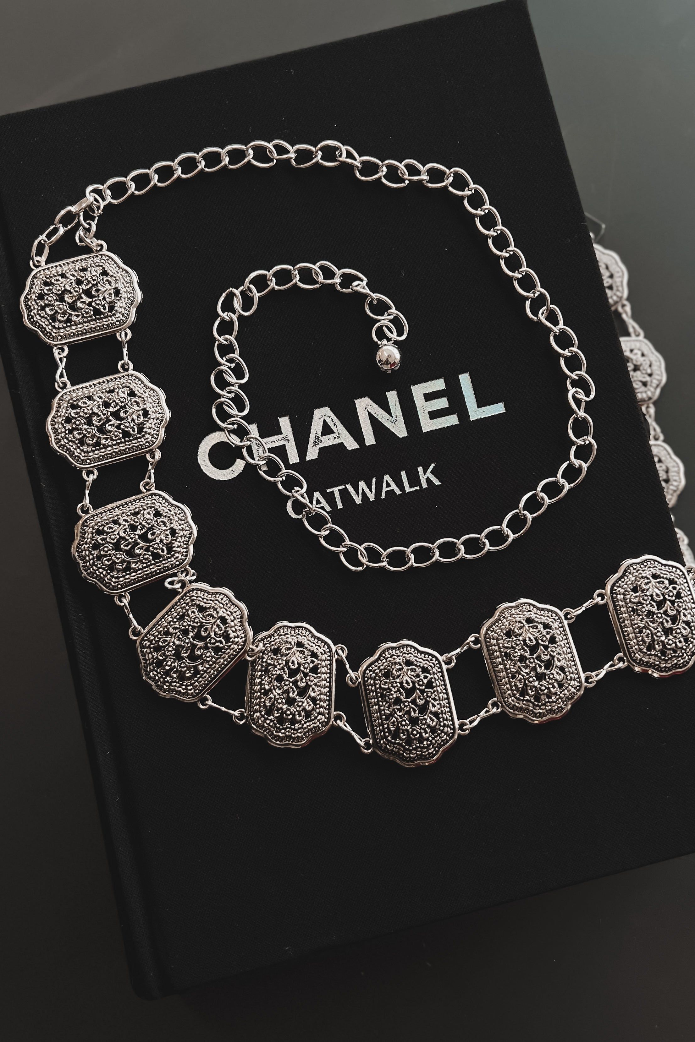 Cute But Western Silver Floral Chain Belt sold by Amazing Lace