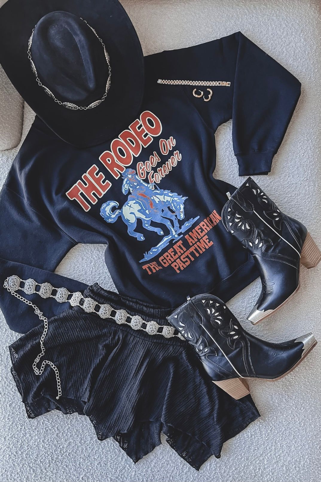 Cute But Western Silver Floral Chain Belt sold by Amazing Lace product image thumbnail 2