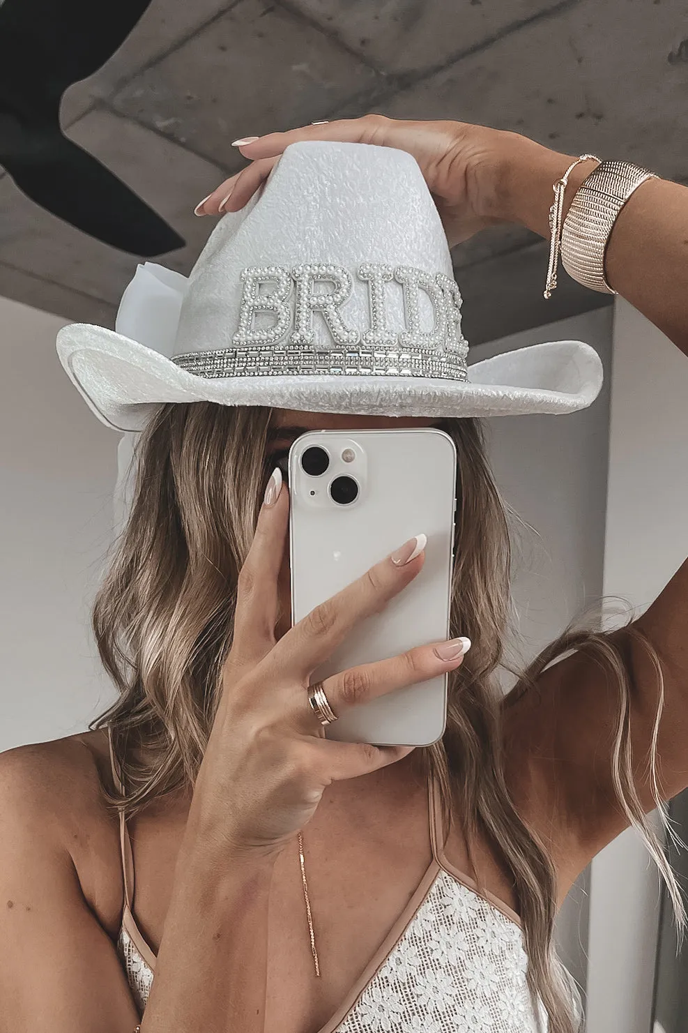 The Brides Last Yeehaw White Cowgirl Hat sold by Amazing Lace
