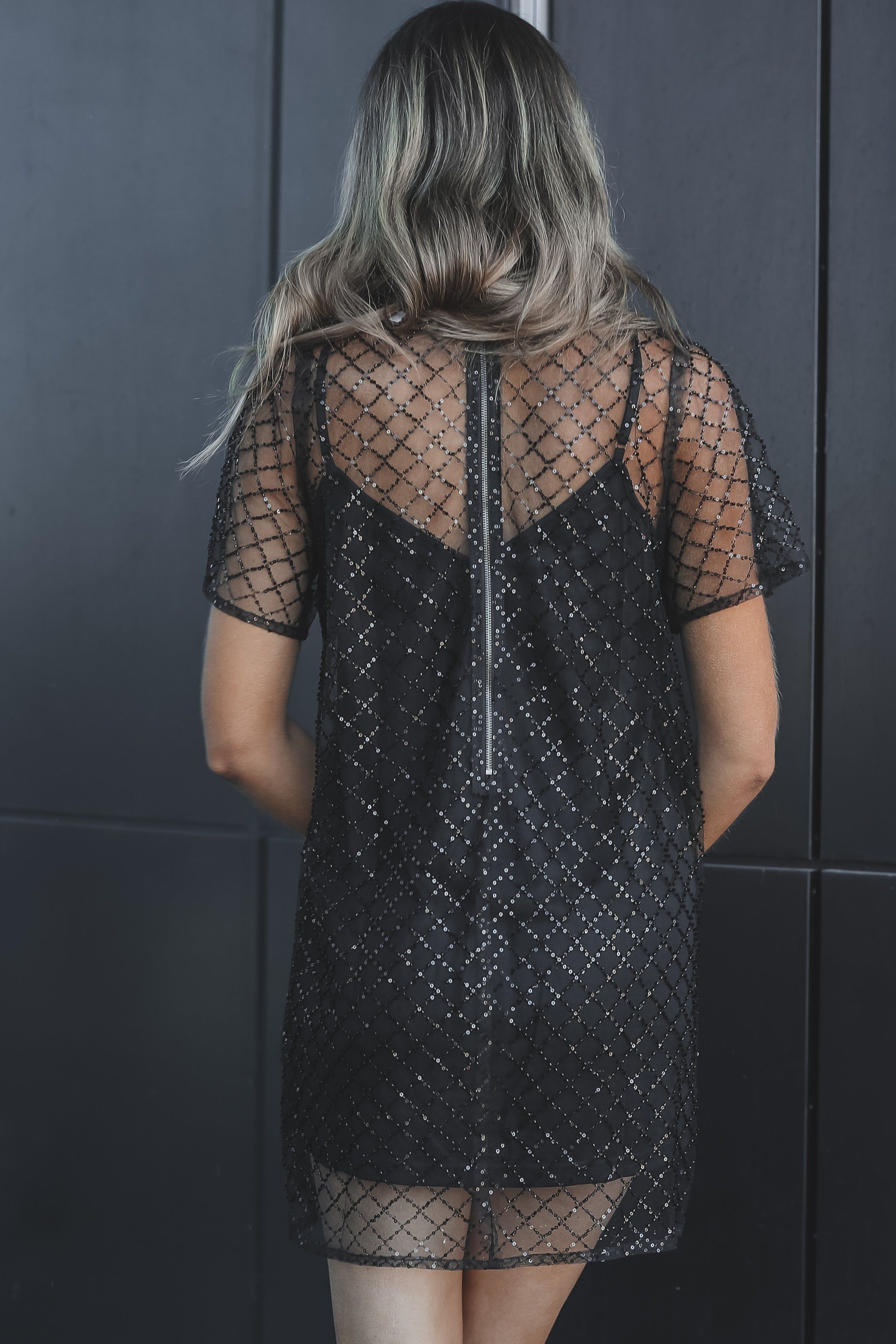 In My Best Beaded Mesh Tunic Mini Dress sold by Amazing Lace product image thumbnail 3