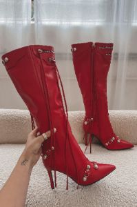She So Bad Leather Stiletto Boots sold by Amazing Lace