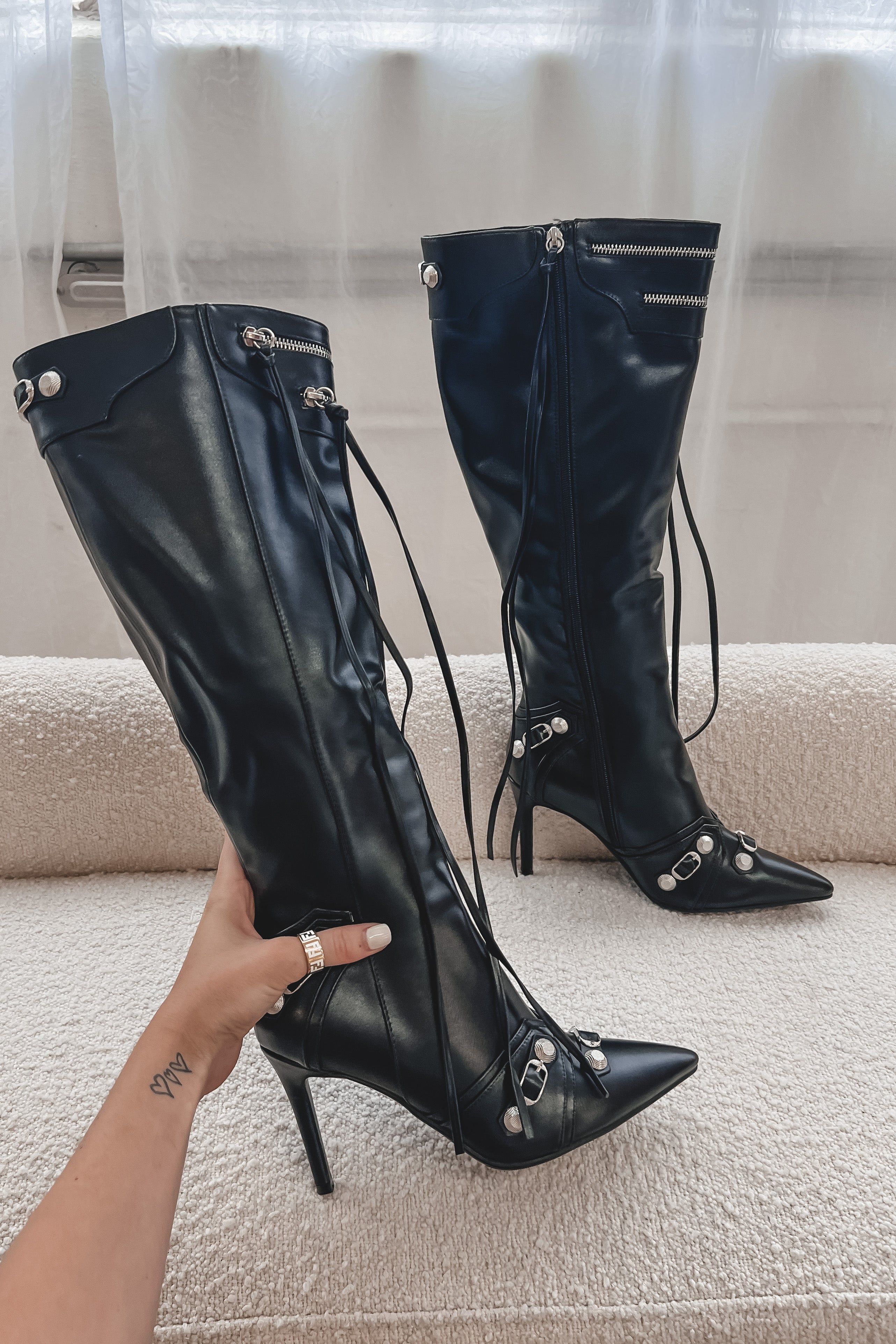 She So Bad Leather Stiletto Boots sold by Amazing Lace product image thumbnail 2
