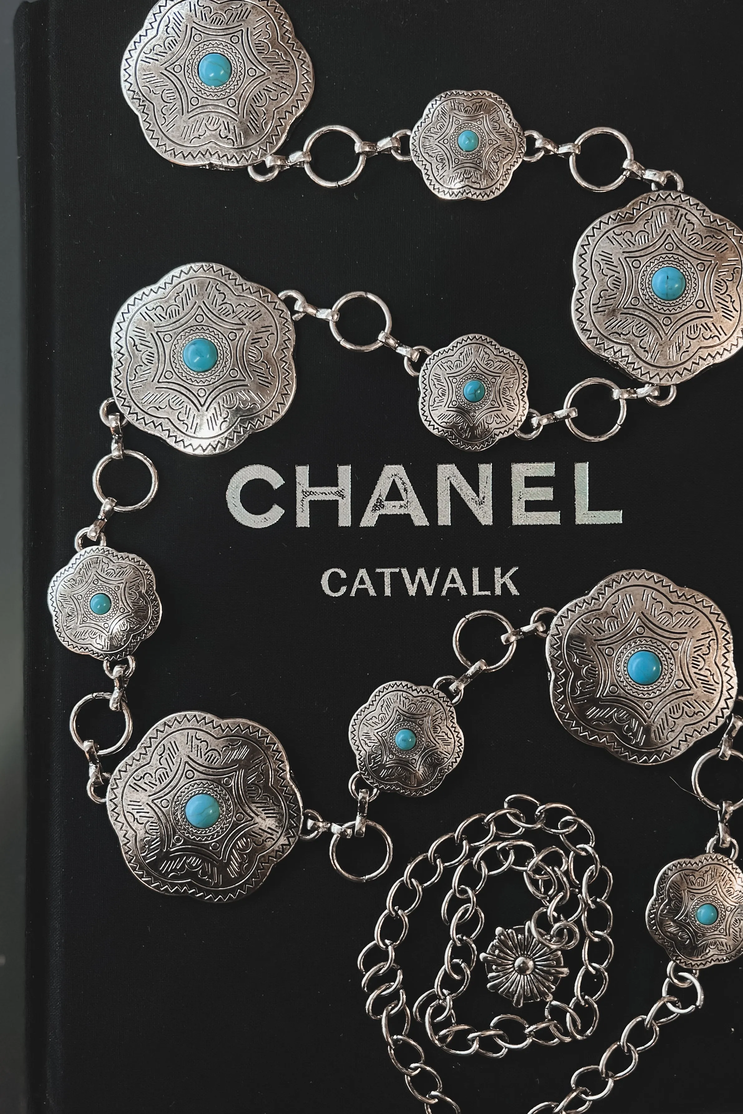 Along For The Ride Turquoise Chain Belt sold by Amazing Lace product image thumbnail 3