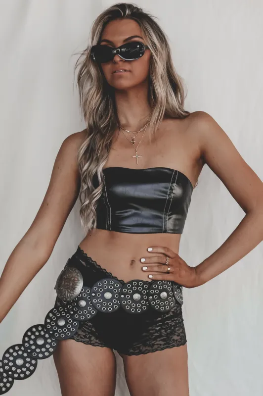 DEAL Festival Is The Vibe Leather Tube Top sold by Amazing Lace