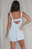 Beach Daze Light Blue Linen Romper sold by Amazing Lace